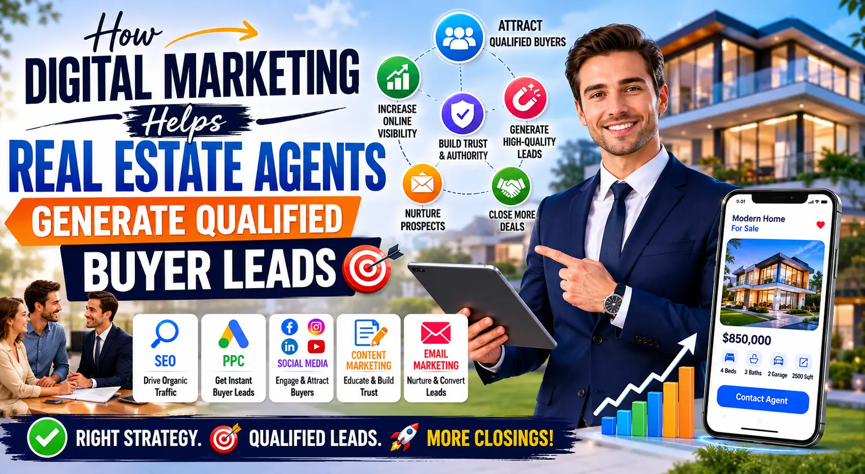 Read more about the article How Digital Marketing Helps Real Estate Agents Generate Qualified Buyer