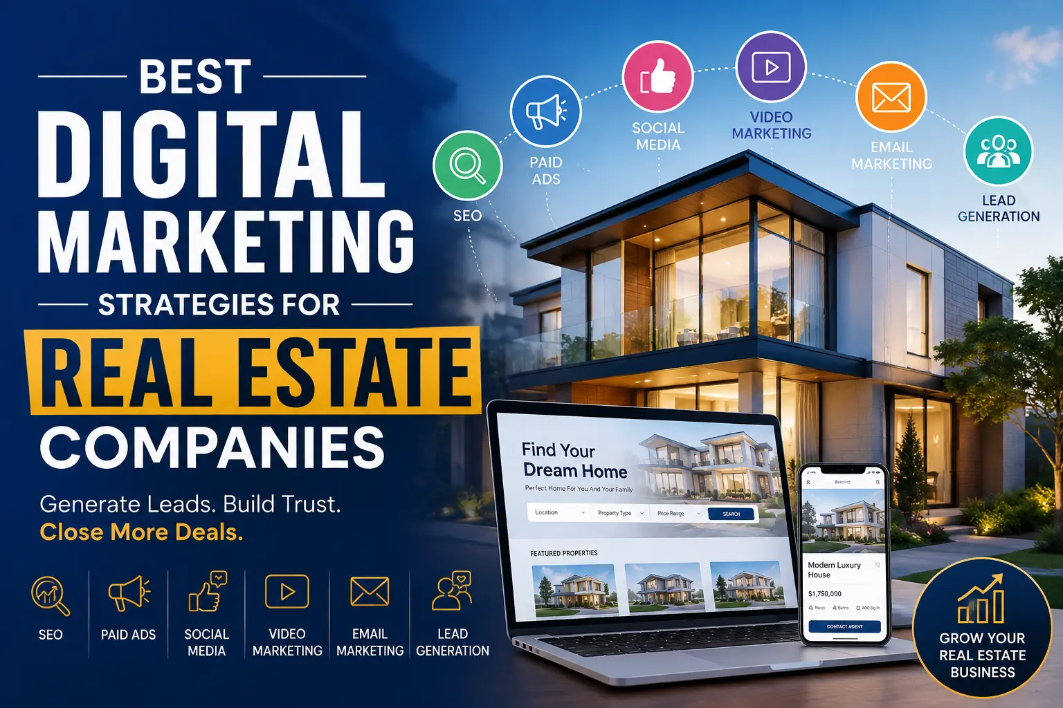 Read more about the article Best Digital Marketing Strategies for Real Estate Companies